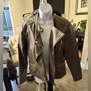 Brown leather jacket